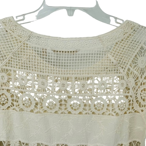 Soft Surrounding Ivory Boho Crochet Open Knit Shell Top - Sz S - Picture 8 of 16